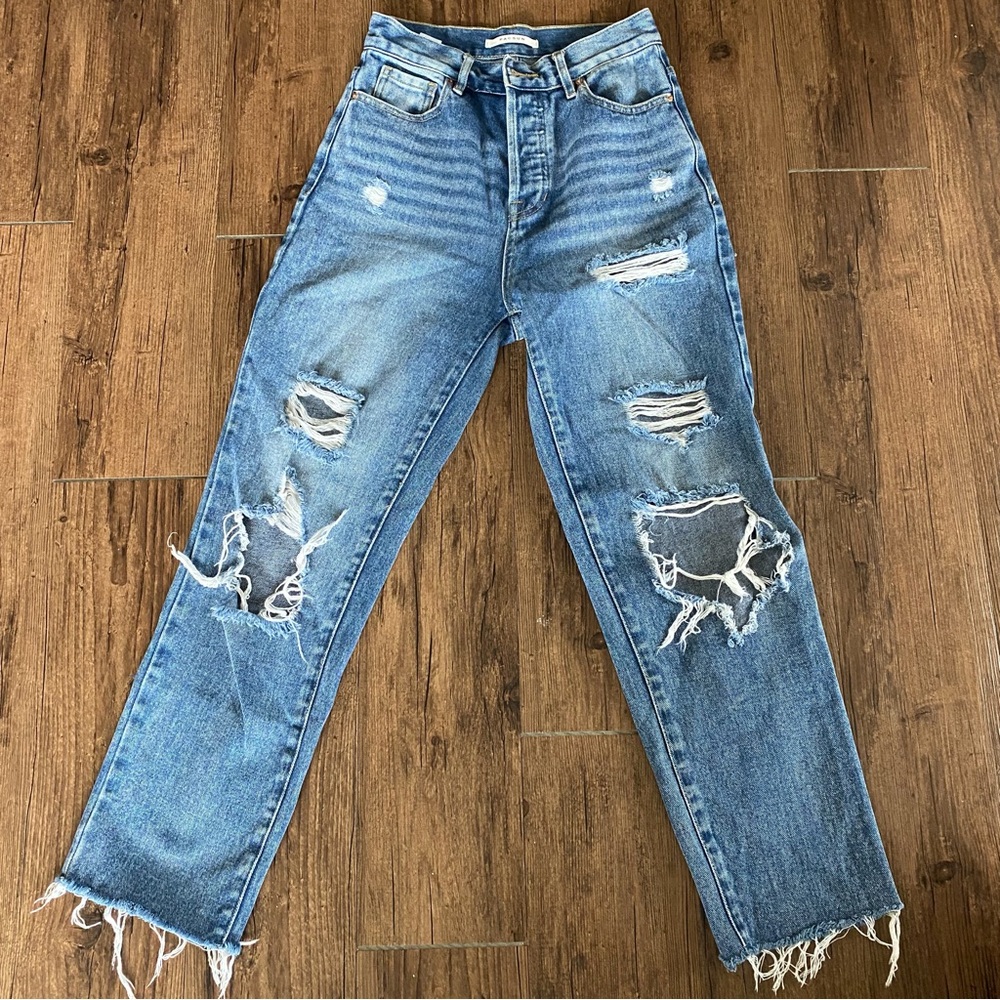 High-Rise Distressed Women’s Jeans - Light Blue